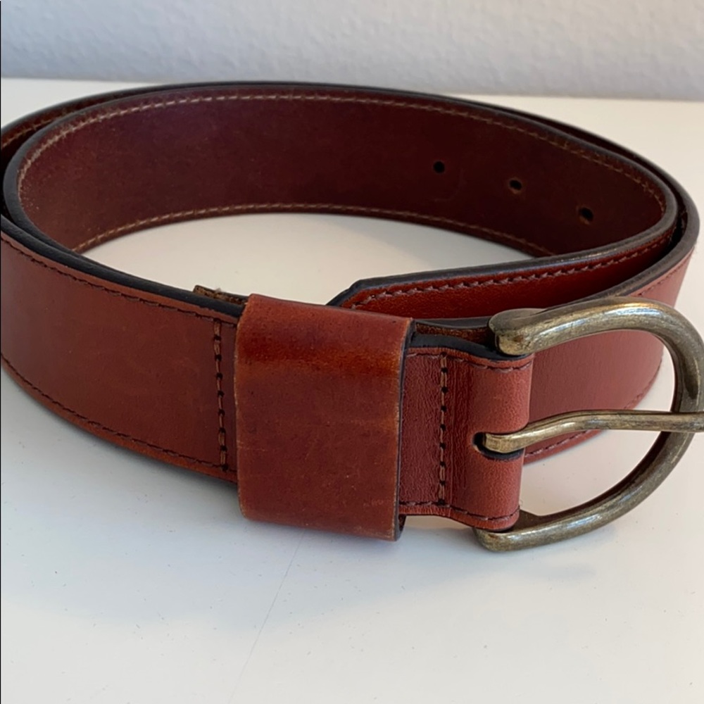 Linea Pelle Classic Leather Belt in Brown